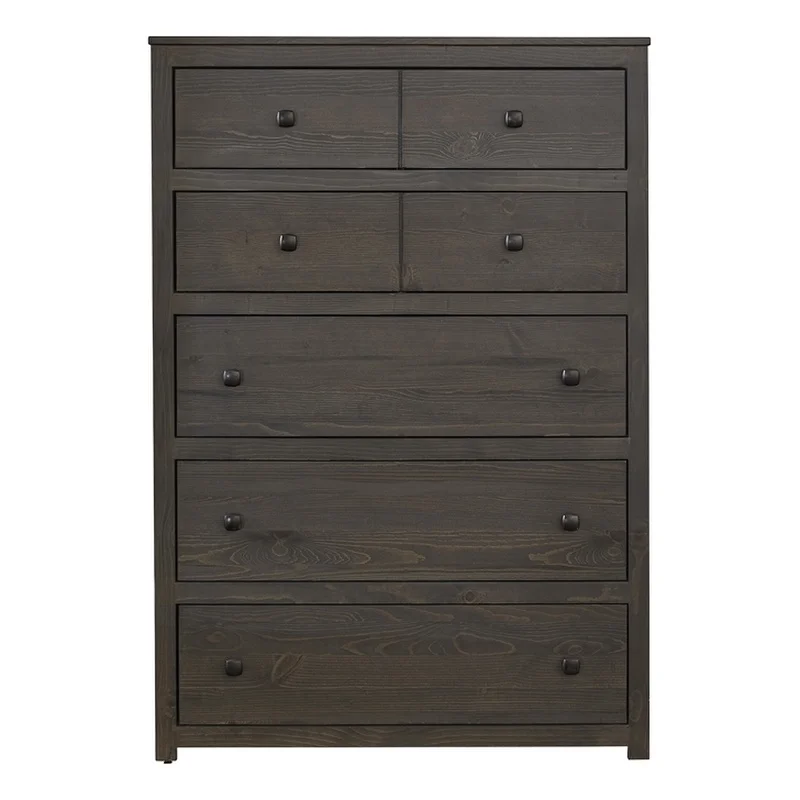 Progressive Furniture Champion 5-Drawer Wood Chest In Stone Brown
