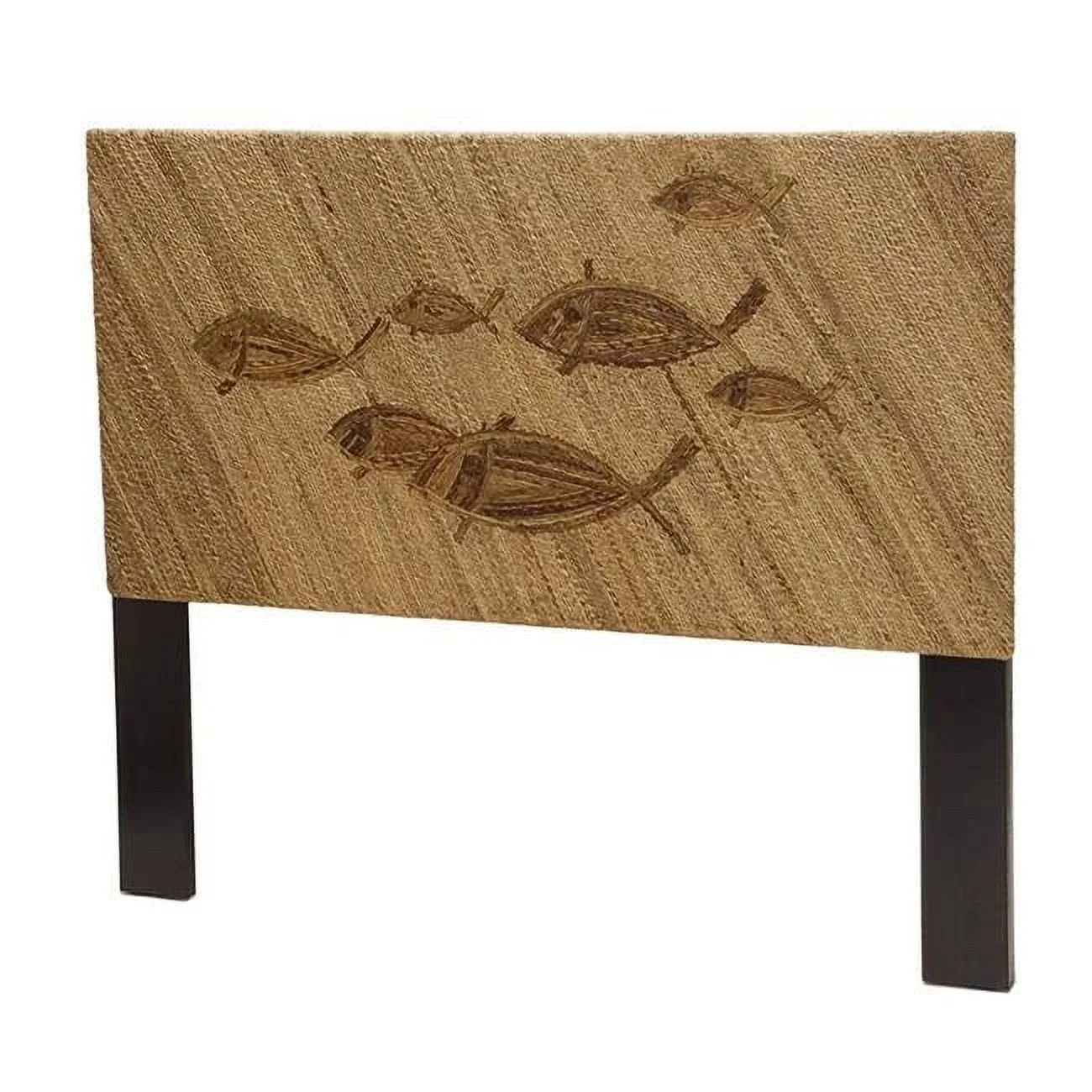 56 x 65 x 2 in. Nantucket Bedroom & Occasional School of Fish Weave Queen Headboard, Natural