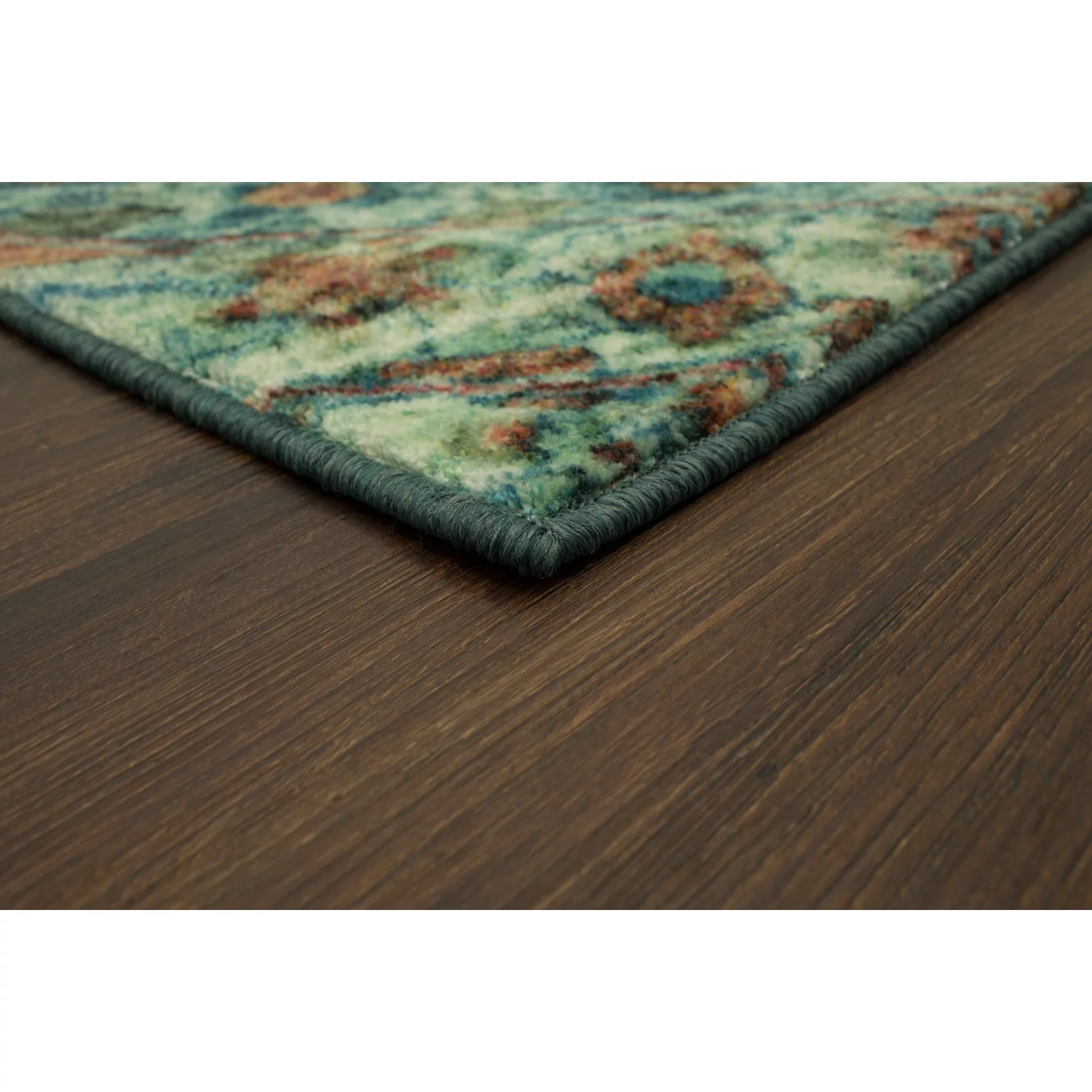 Mohawk Home Prismatic Lova Multi Contemporary Abstract Precision Printed Area Rug, 5'x8', Teal & Brown