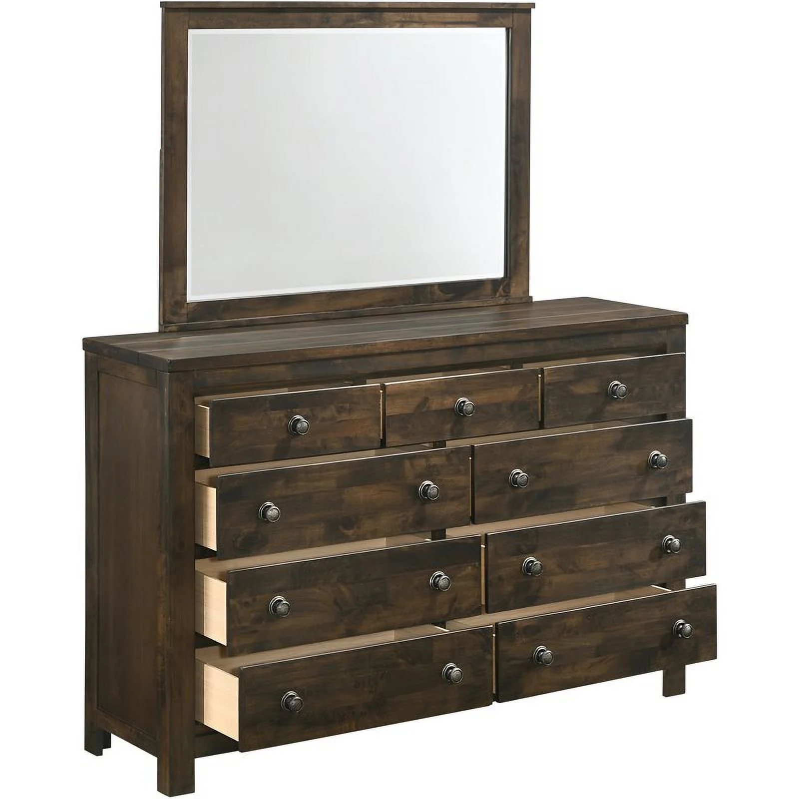 New Classic Furniture Blue Ridge Solid Wood 9-Drawer Dresser in Rustic Gray