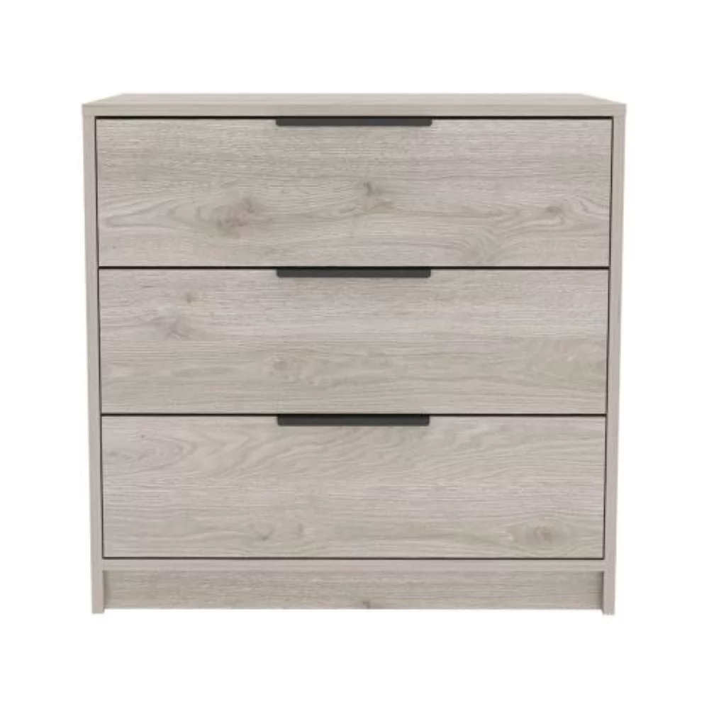 Treevol Furniture, 3 Drawers Dresser Maryland, Superior Top, for Adults - Light Gray Finish