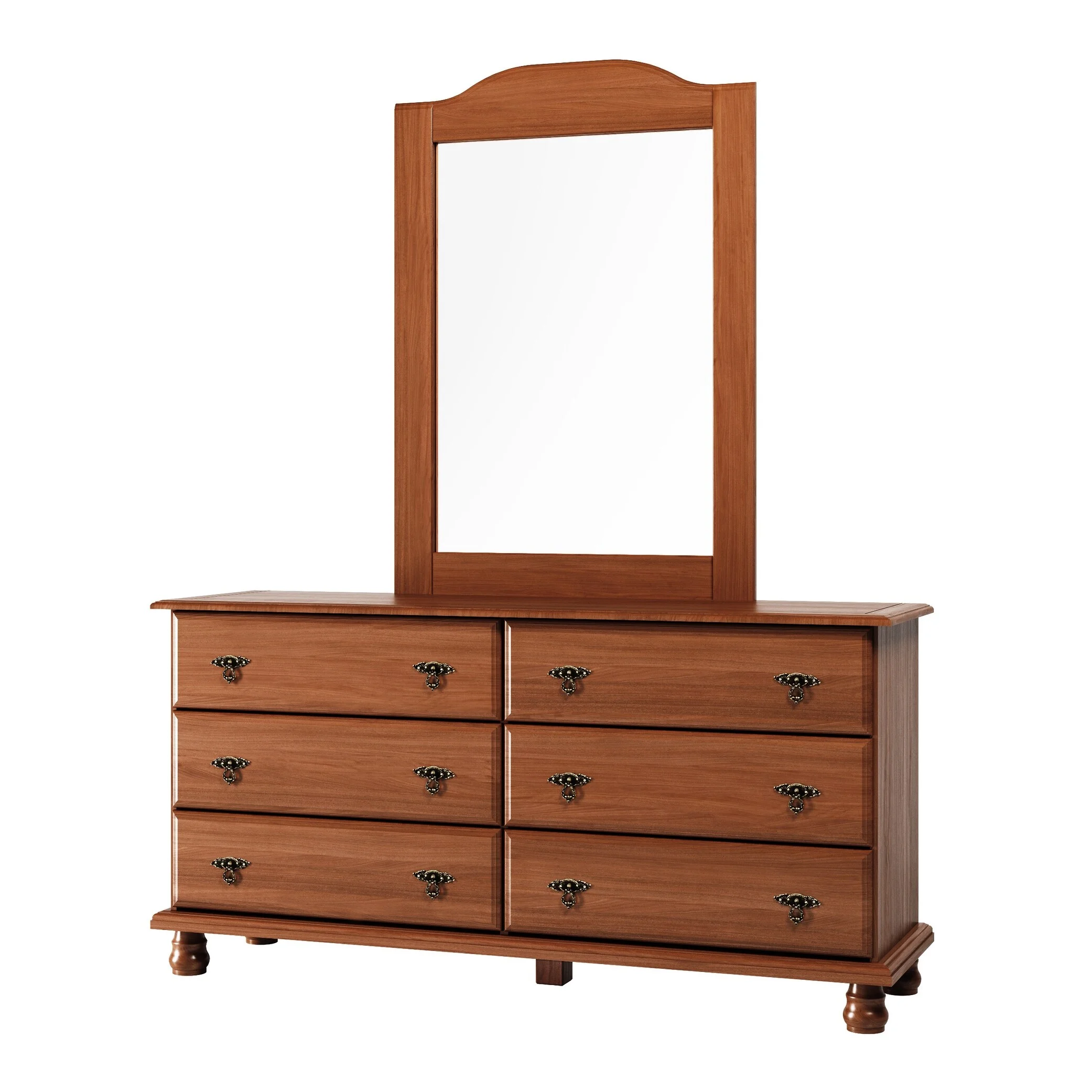 Palace Imports, Inc Palace Imports 100% Solid Wood Traditional Kyle 6-Drawer Dresser with Optional Mirror Mocha