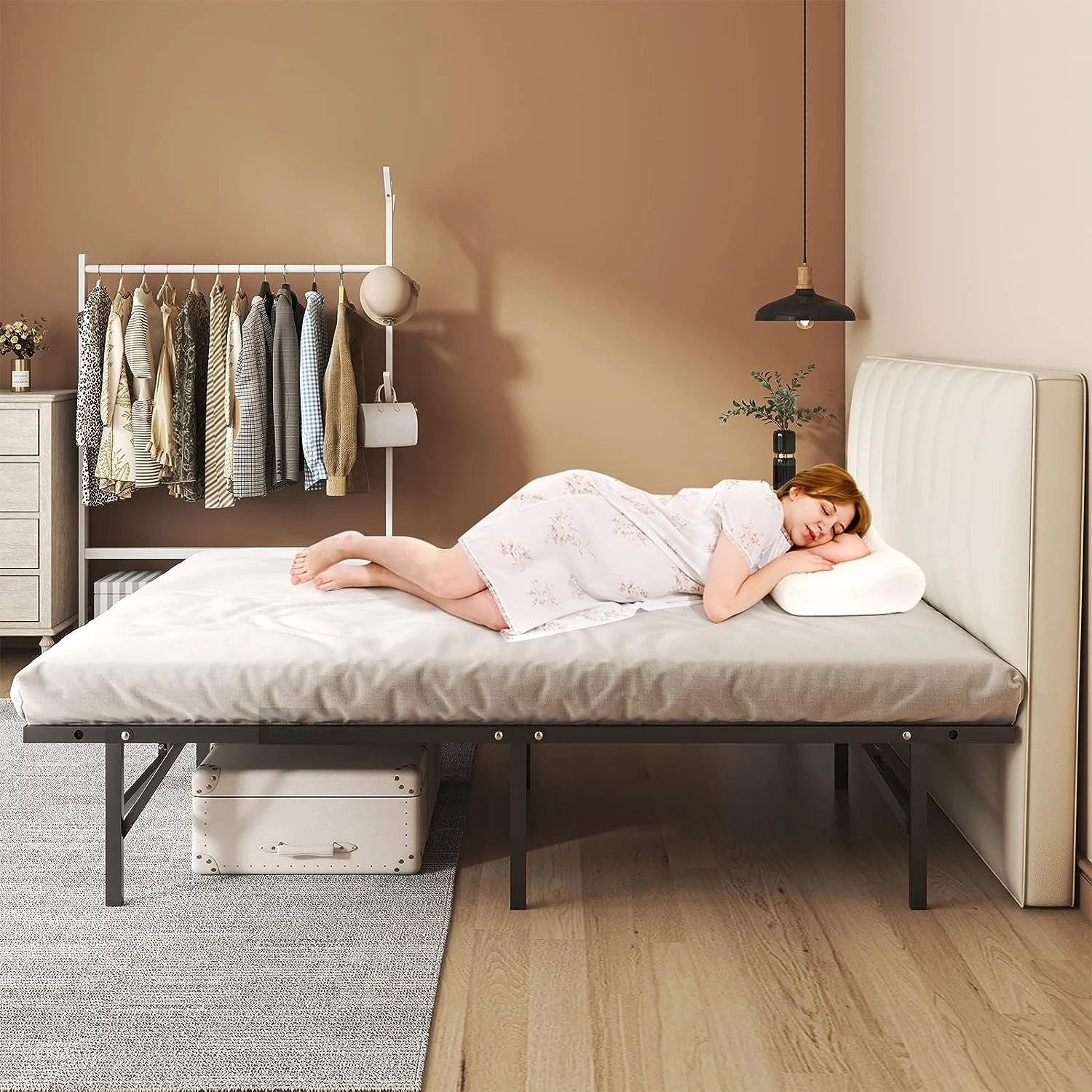 Metal Platform Bed Frame Full Size, 14 Inch Black Bed Frame, Mattress Foundation, No Box Spring Needed, Easy Assembly and Storage, Steel Slat Support, Full