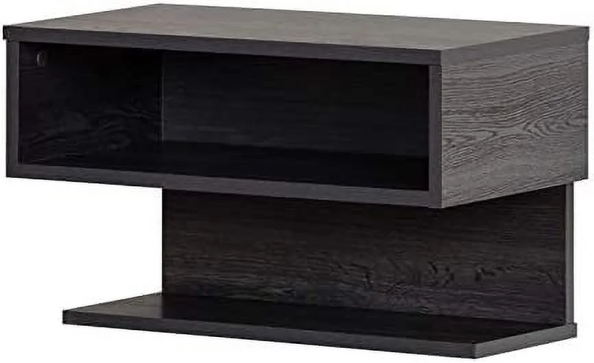 TJUNBOLIFE Floating Nightstand Table with Drawer for Bedroom Small Bed with Open Space Dark Grey