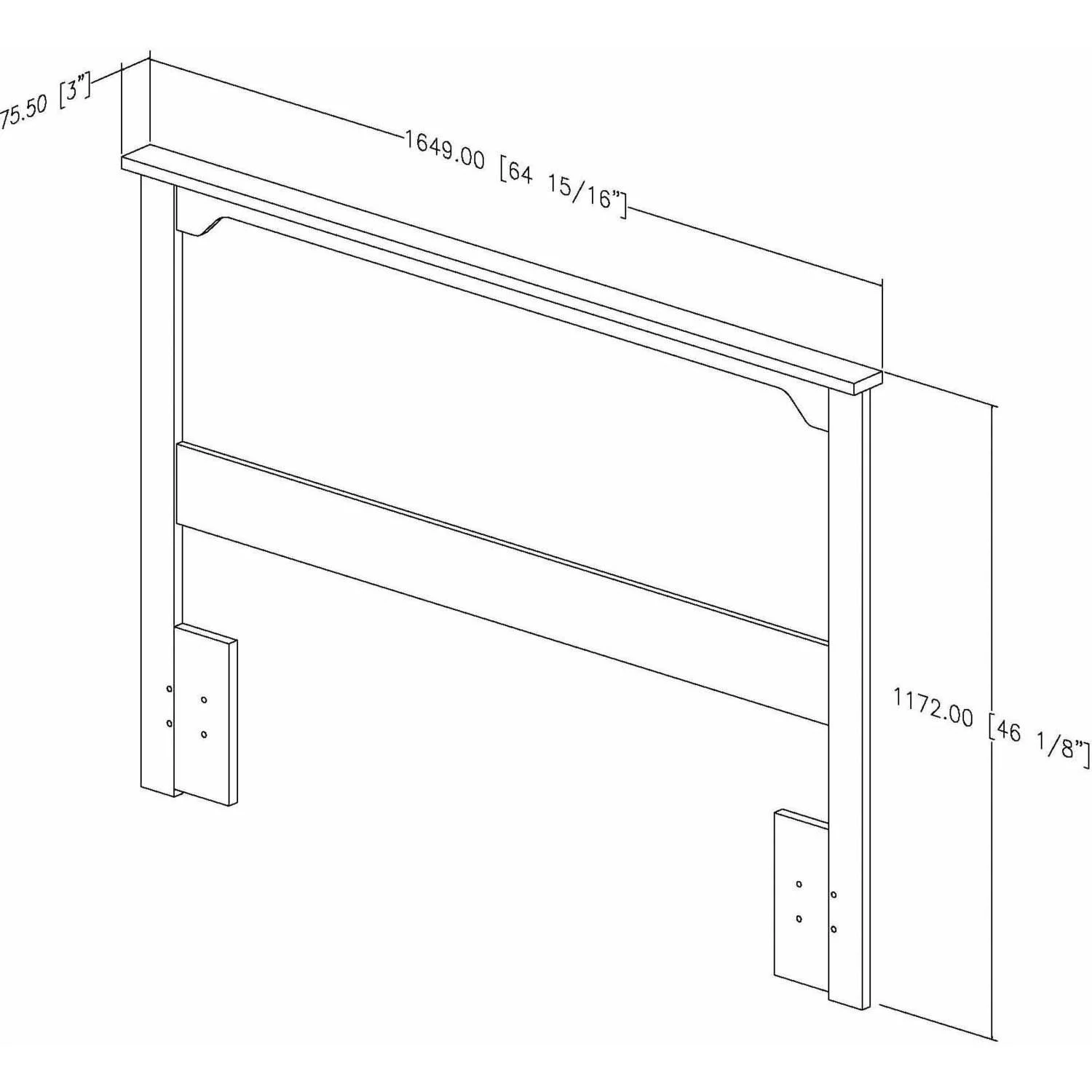 South Shore Fusion Full/Queen Headboard (54/60''), White
