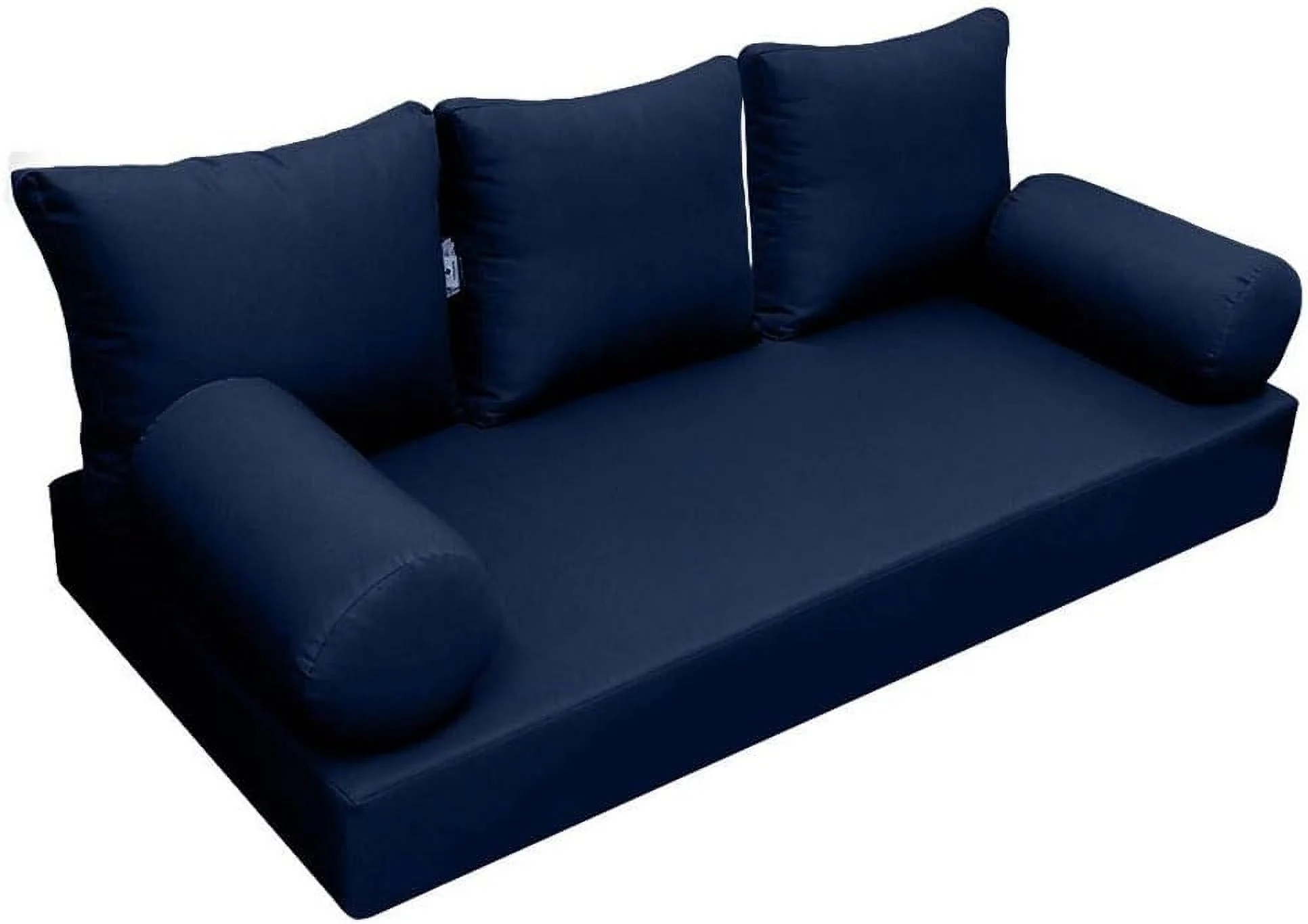 Caripeloy Style3 AD101 Full Size 6PC Knife Edge Outdoor Daybed Mattress Bolster Pillow Fitted Sheet Cover