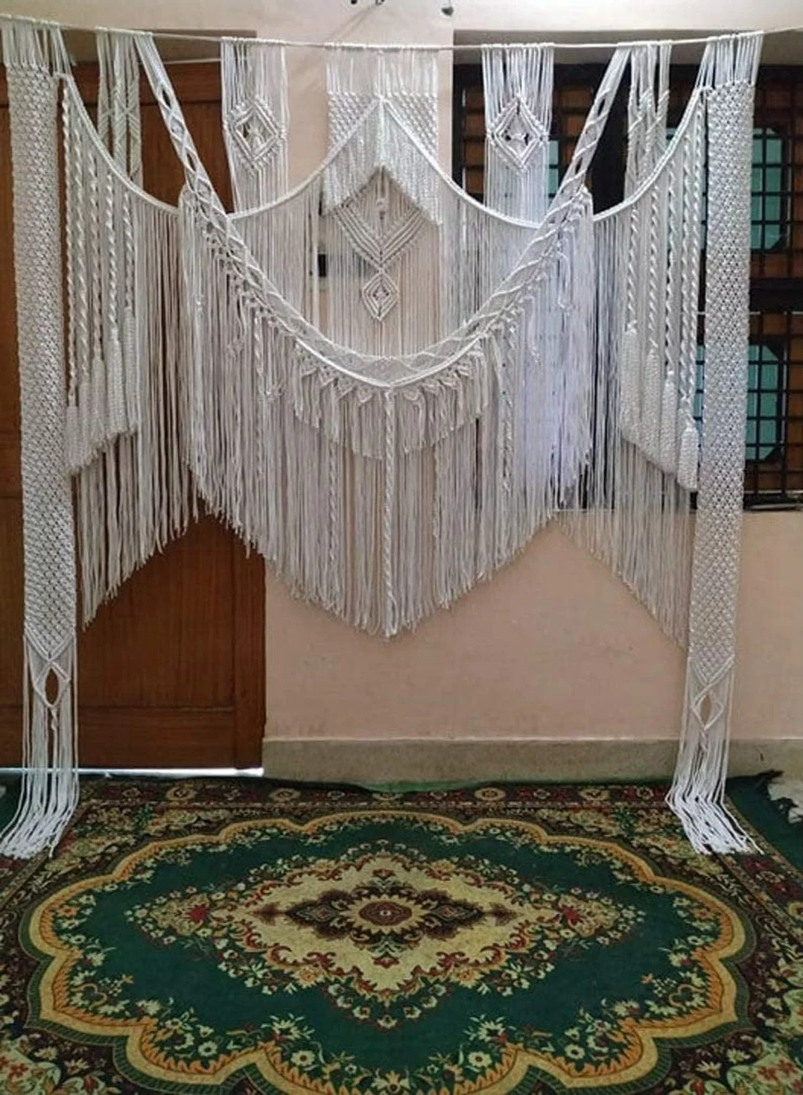 KNITTWORLD Macramé Wall Hanging / Woven Wall Hanging -/ Macramé -Wall Art / Woven Decoration Arch / Wall Art Tapestry / LARGE