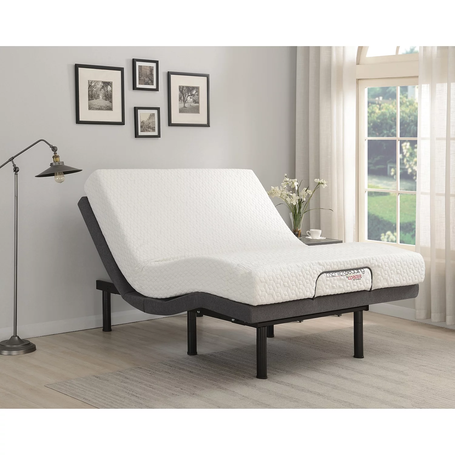 Negan Twin XL Adjustable Bed Base Grey and Black