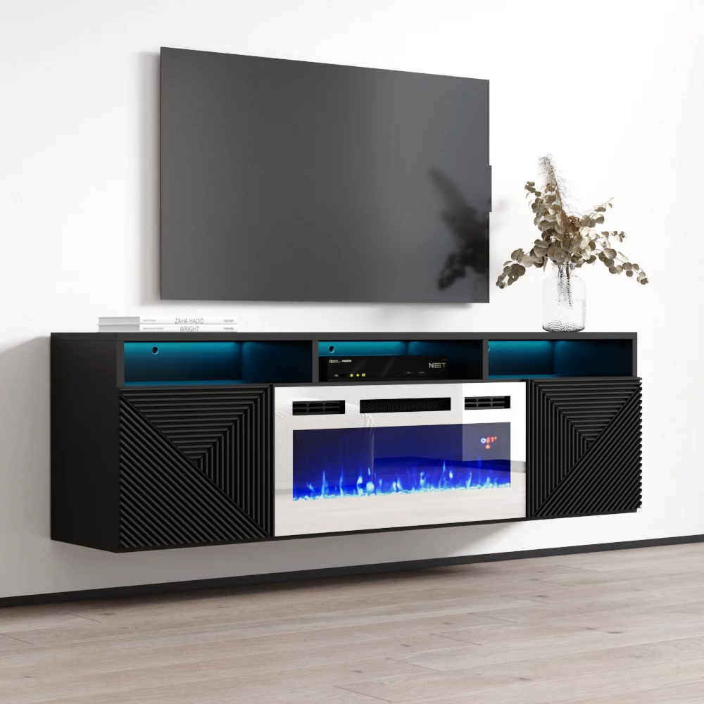 Giza WH-EF Floating Fireplace TV Stand for TVs up to 70
