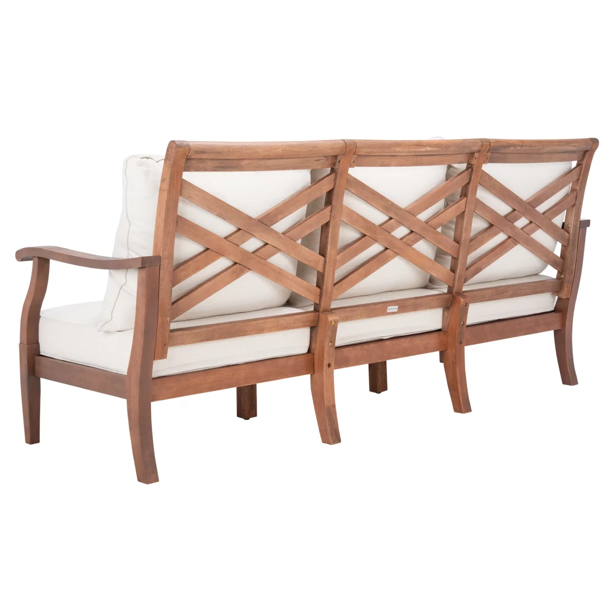 SAFAVIEH OUTDOOR COUTURE Payden Outdoor 3 Seat Sofa Natural / White