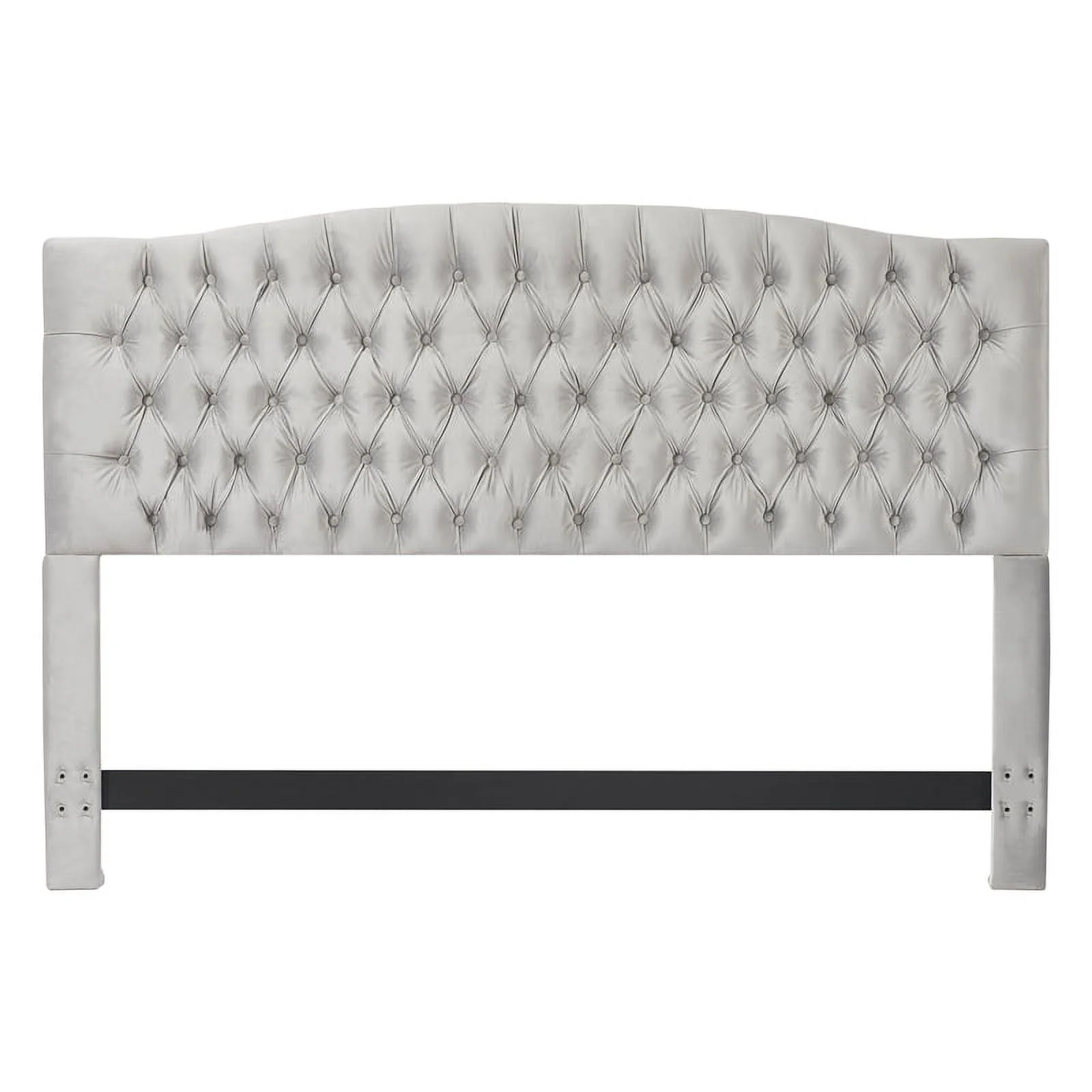 Pemberly Row Modern Fabric Queen Size Headboard in Pearl Gray