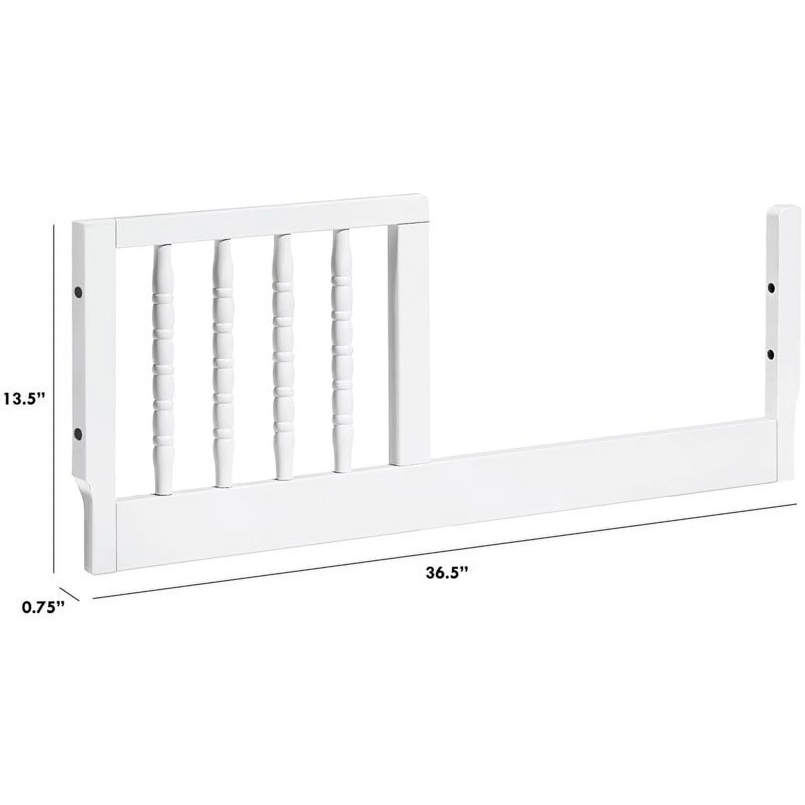 DaVinci Jenny Lind Pine Wood Mini Toddler Bed Conversion kit in White