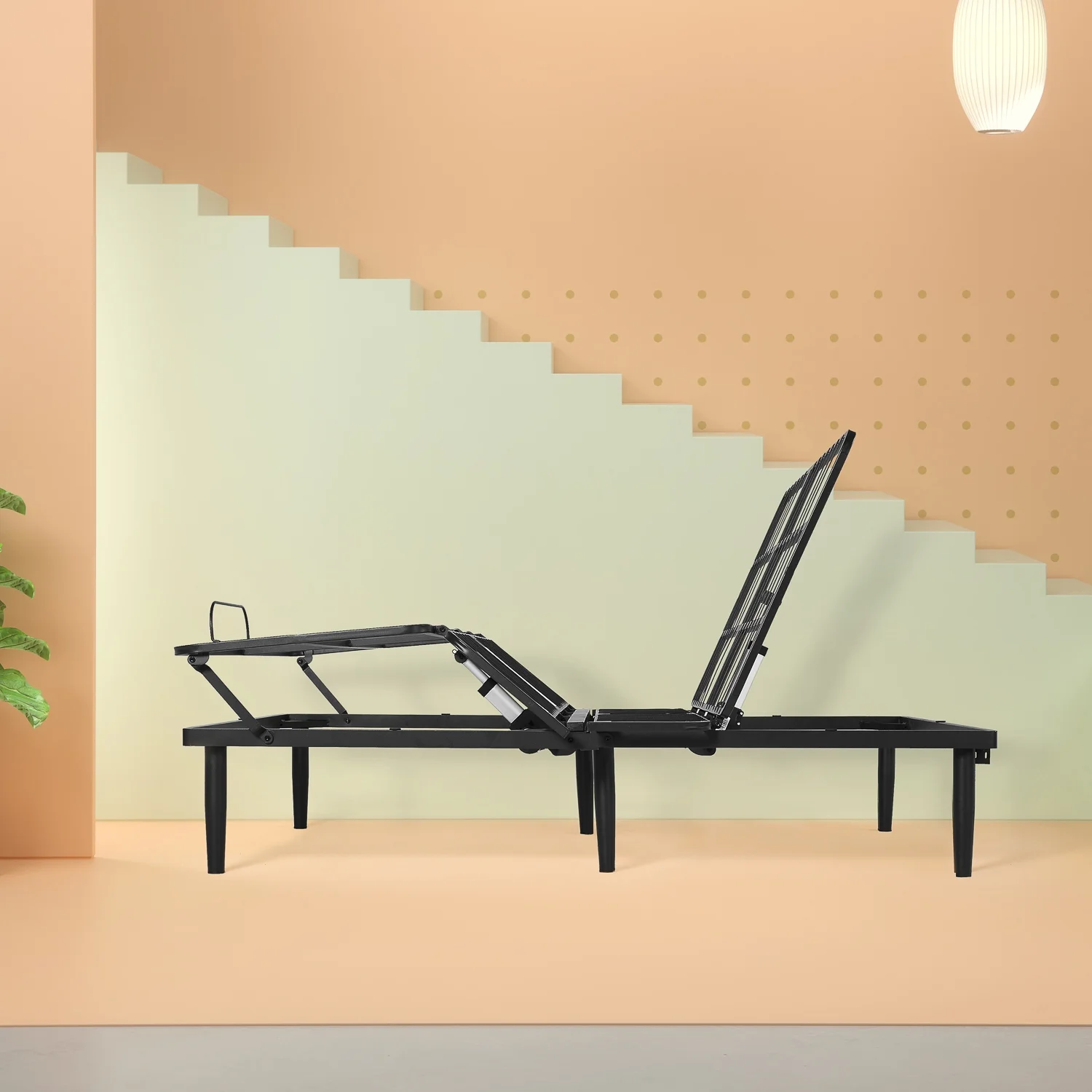 Zinus Jared Adjustable Black Metal Bed Base with Remote, Twin XL