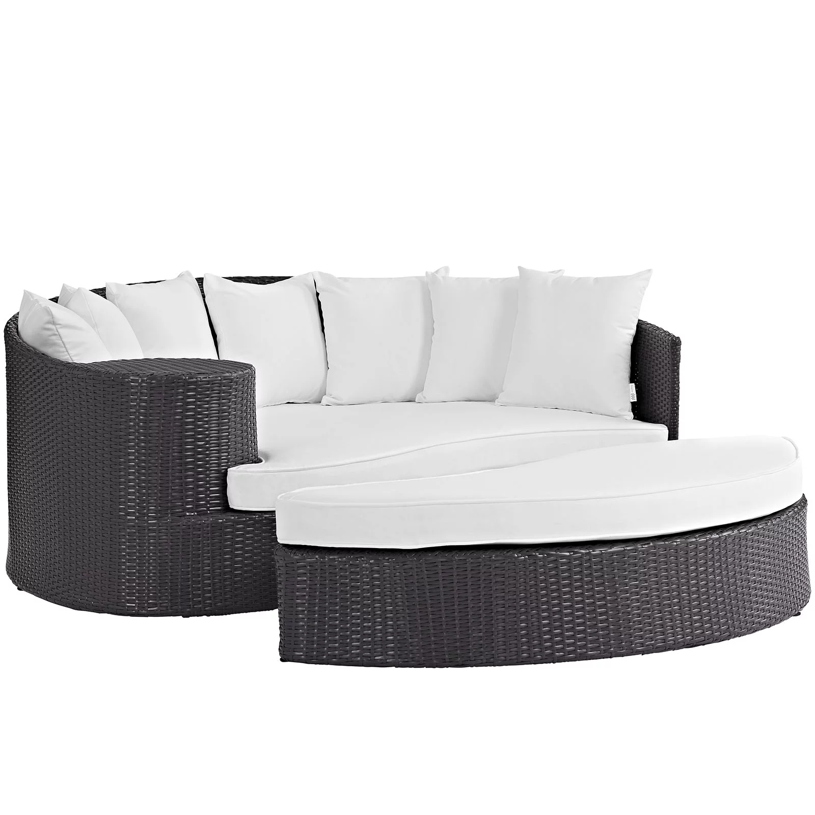 Modway Convene Outdoor Patio Daybed in Espresso White
