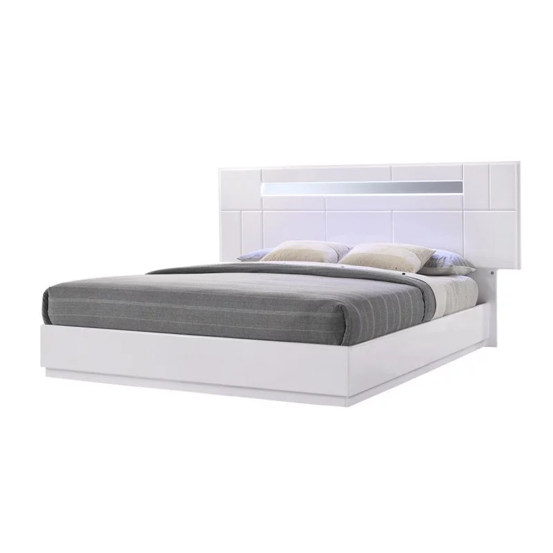 Palermo Modern 3-Piece Bedroom Set, White, Queen Size