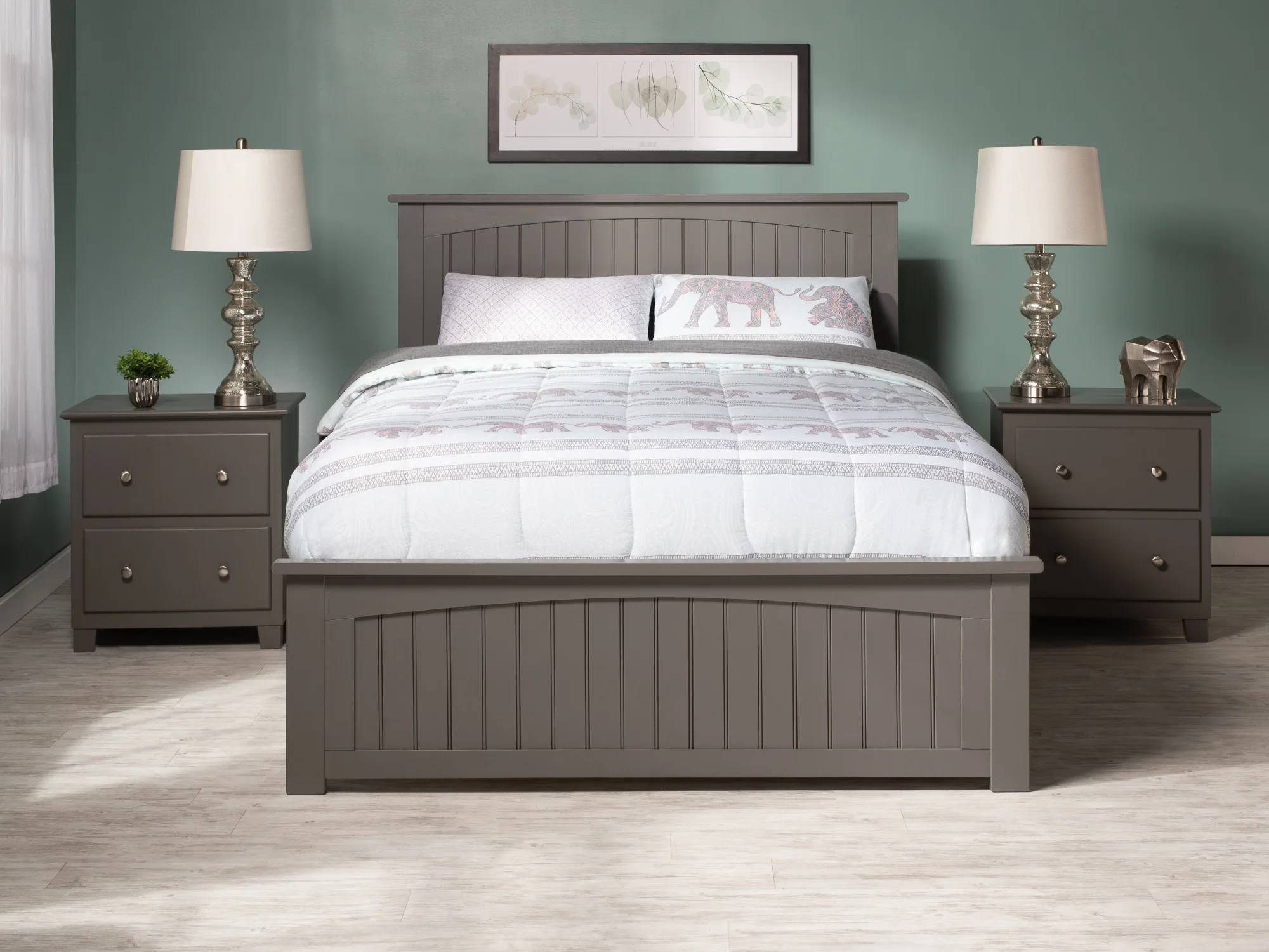 Nantucket Traditional Bed with Matching Foot Board, Multiple Sizes, Multiple Colors