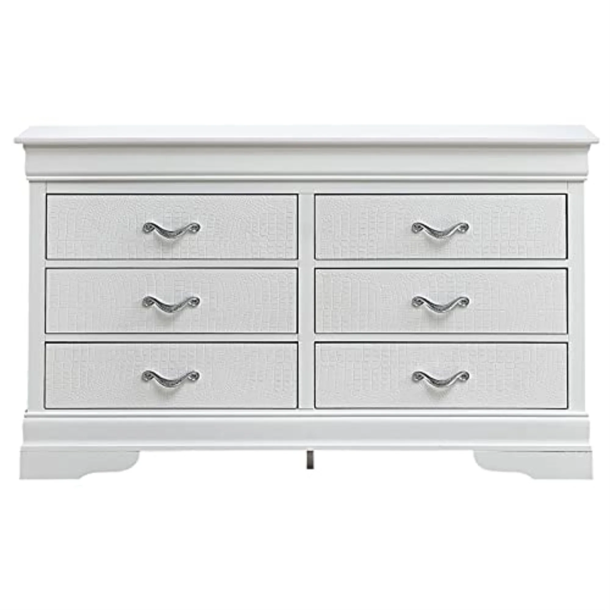 Glory Furniture Lorana 6 Drawer Dresser in Pearl White