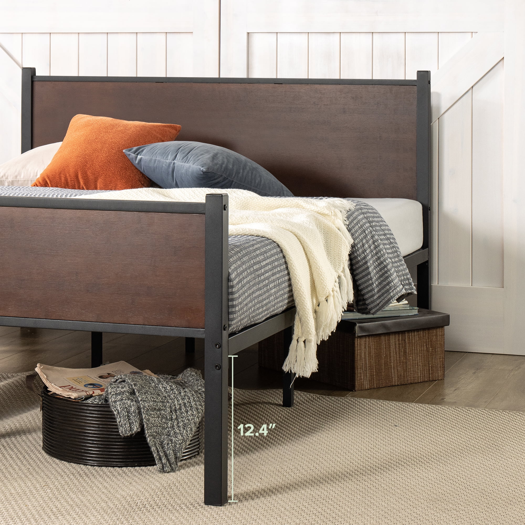 Zinus Tucker 35” Bamboo and Metal Platform Bed Frame, Twin