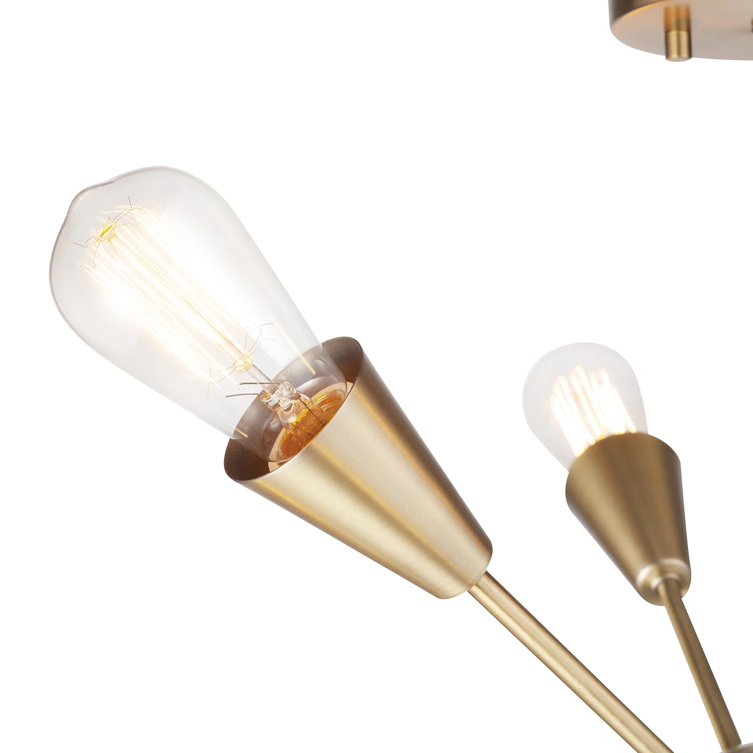 Novogratz x Globe Clementine 6-Light Matte Gold Semi-Flush Mount Ceiling Light, 61090