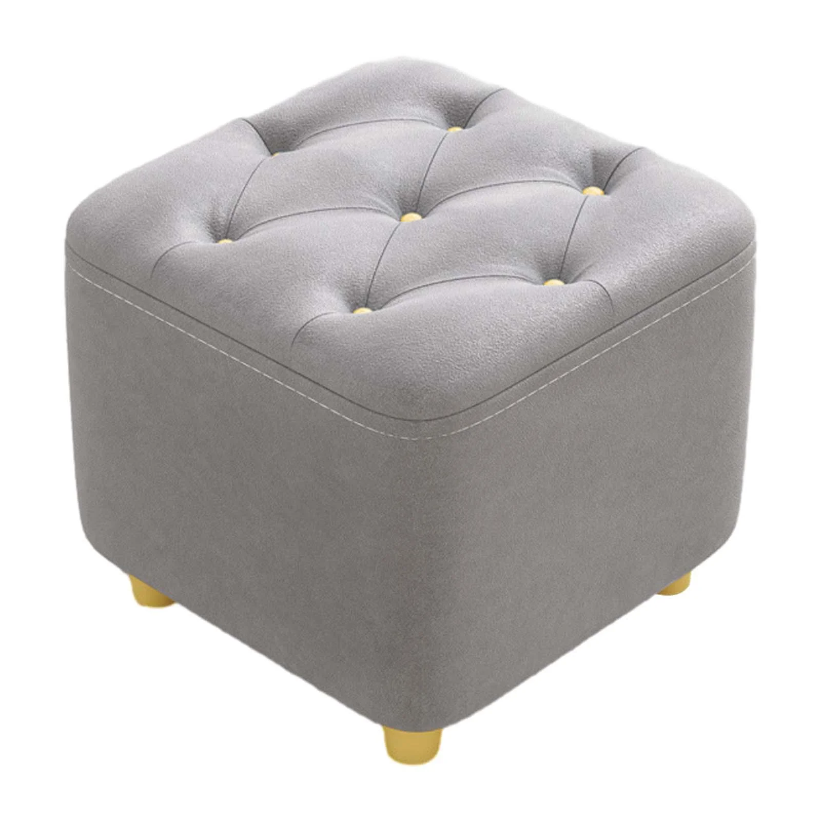 Esquirla Ottoman Stool Foot Stool Leg Stool Protect Wood Floor Foot Rest Square Footstool for Doorway Bedside Dressing Room Home Couch gray