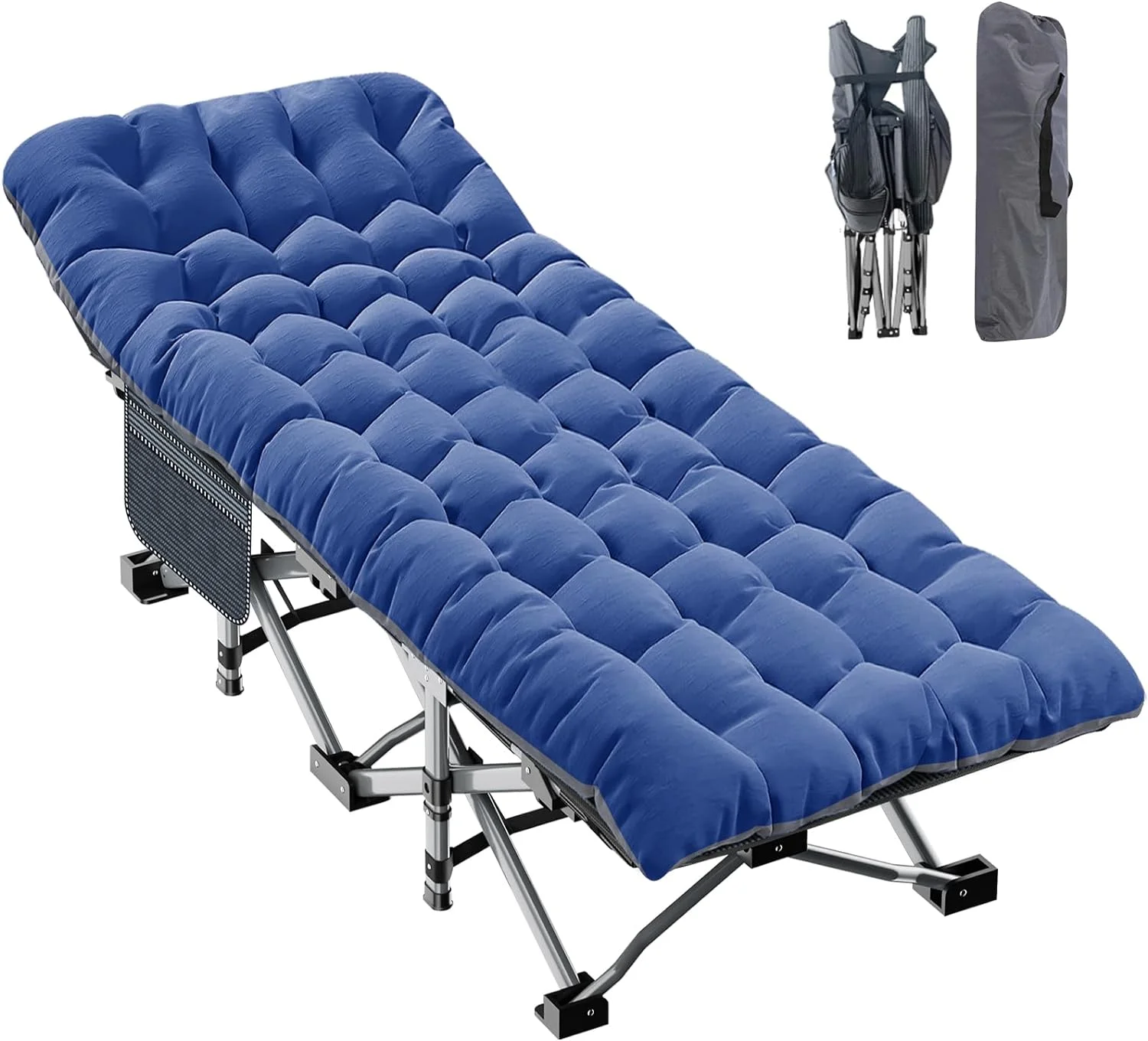 ABORON Oversized XL Folding Sleeping Cots for Adults, 900lb Loading Double-Layer 1200D, Heavy Duty Guest Bed W/Mattress & Carrying Bag