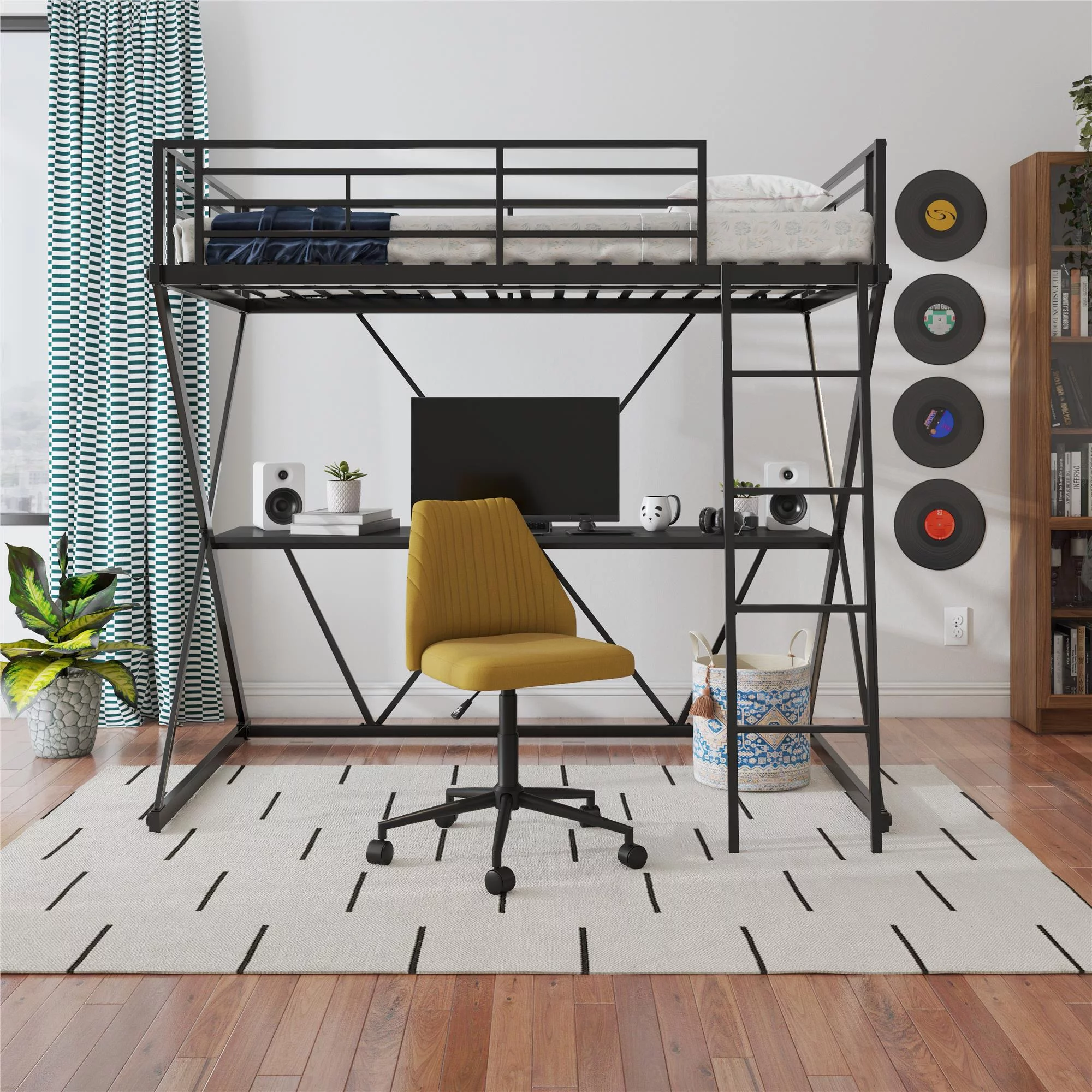 DHP X-Loft Metal Bunk Bed, Black