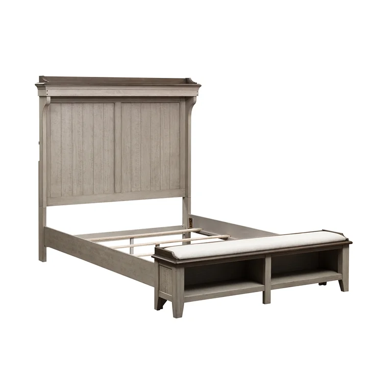 Ivy Hollow Queen Mantle Storage Bed in Weathered Linen