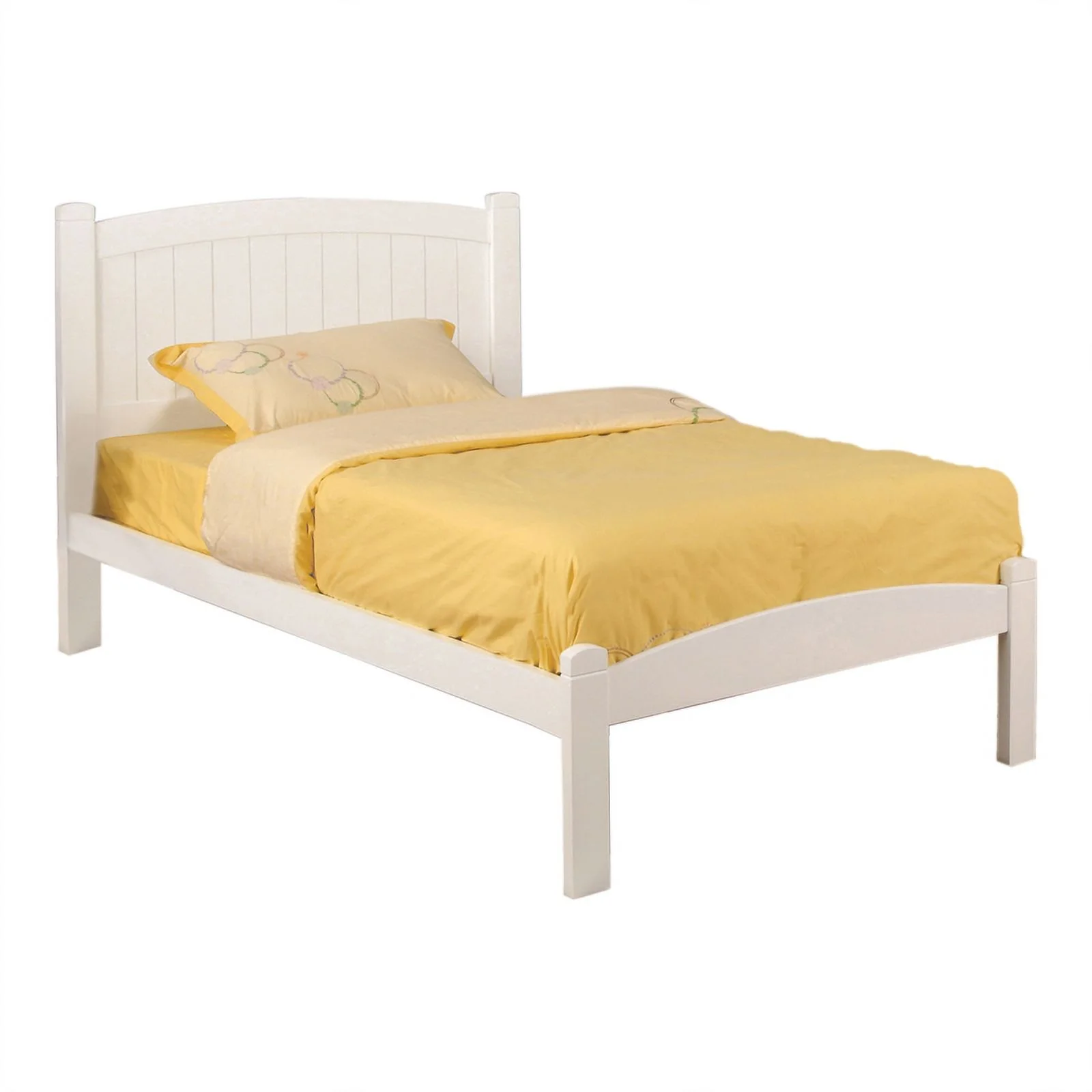 FOA Rina 2pc White Solid Wood Bedroom Set - Twin + Nightstand
