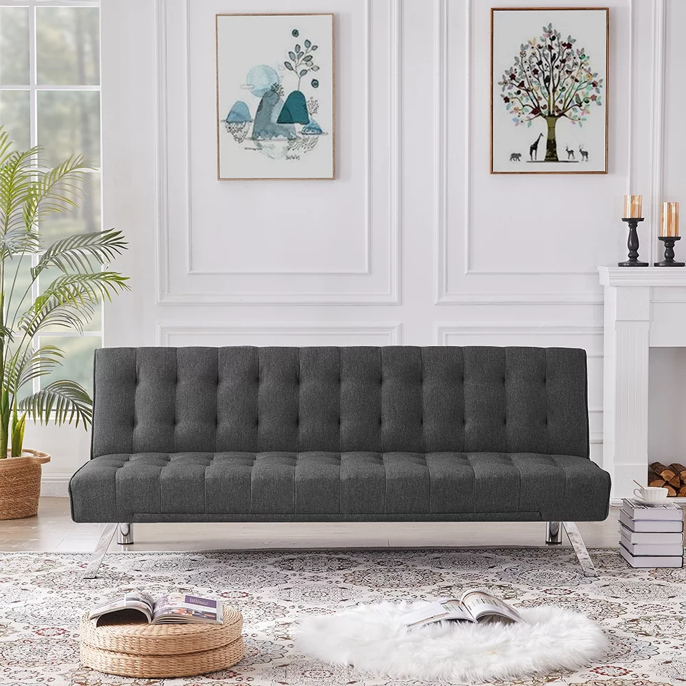 LANTRO JS Sofa Bed, Upholstered Convertible Folding Sleeper Recliner for Living Room