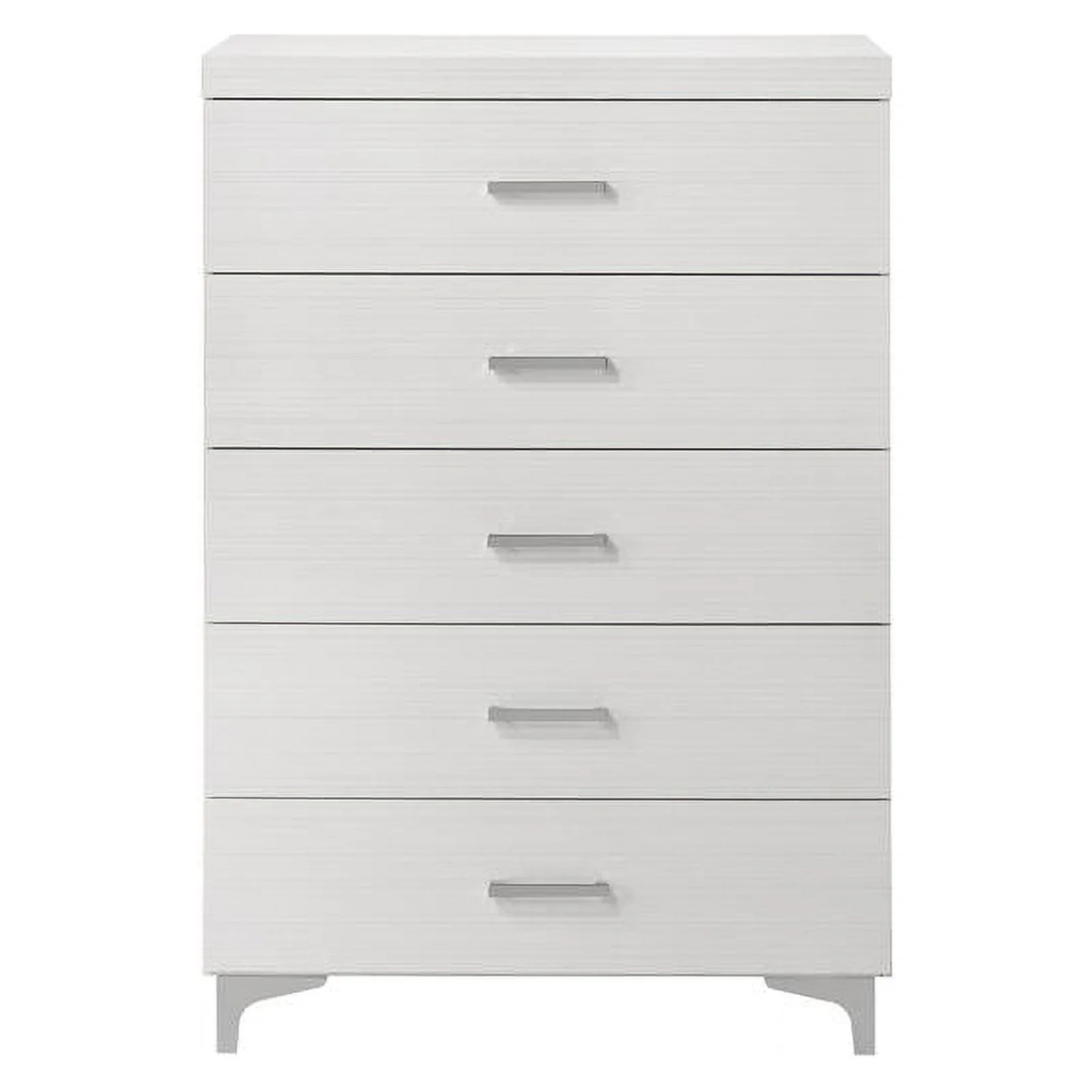 Pemberly Row Contemporary 5-Drawer Wood Chest in White Finish