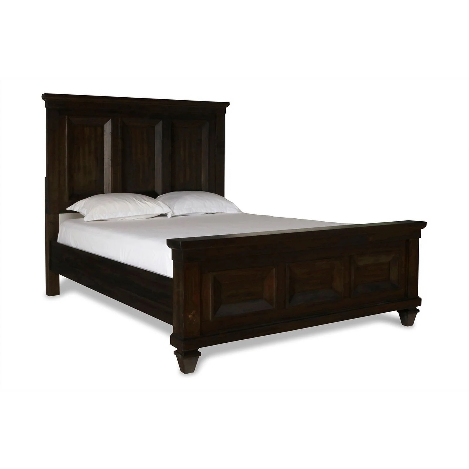 New Classic Sevilla 4-Piece Wood Cal King Bedroom Set with Nightstand in Walnut
