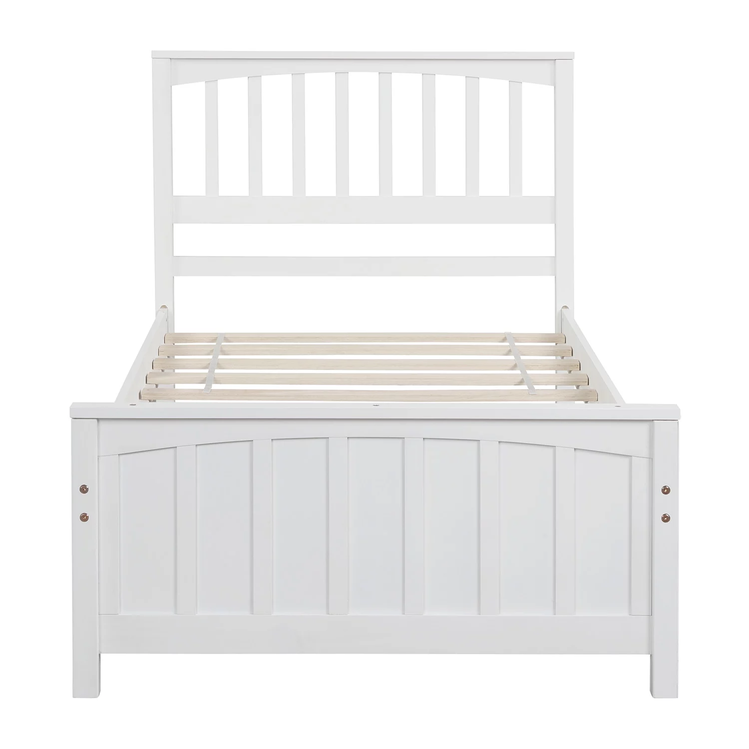 Nestfair White Classic Twin Size Wood Platform Bed