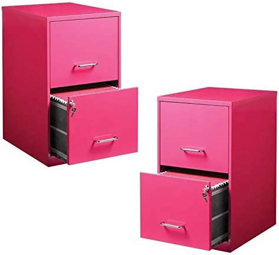 xrboomlife Value Pack (Set of 2) 2 Drawer File Cabinet in Pink