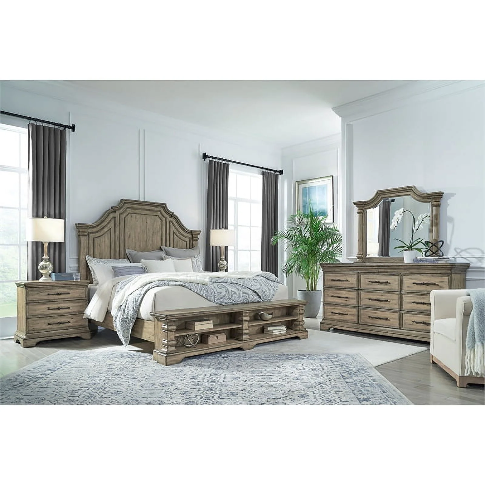 Garrison Cove King Wood Panel Storage Bed in Honey Brown by Pulaski Furniture