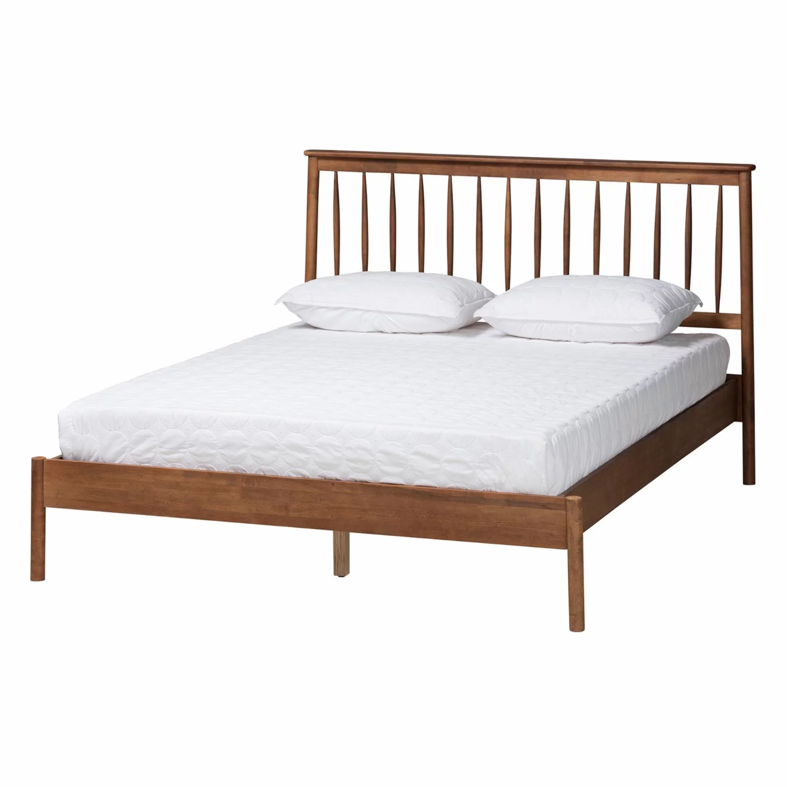 Baxton Studio Agatis Modern Walnut Brown Finished Wood Queen Size Bed