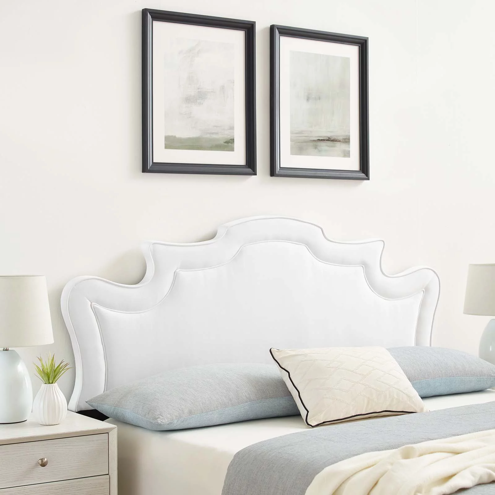 Modway Evangeline Performance Velvet King/California King Headboard in White