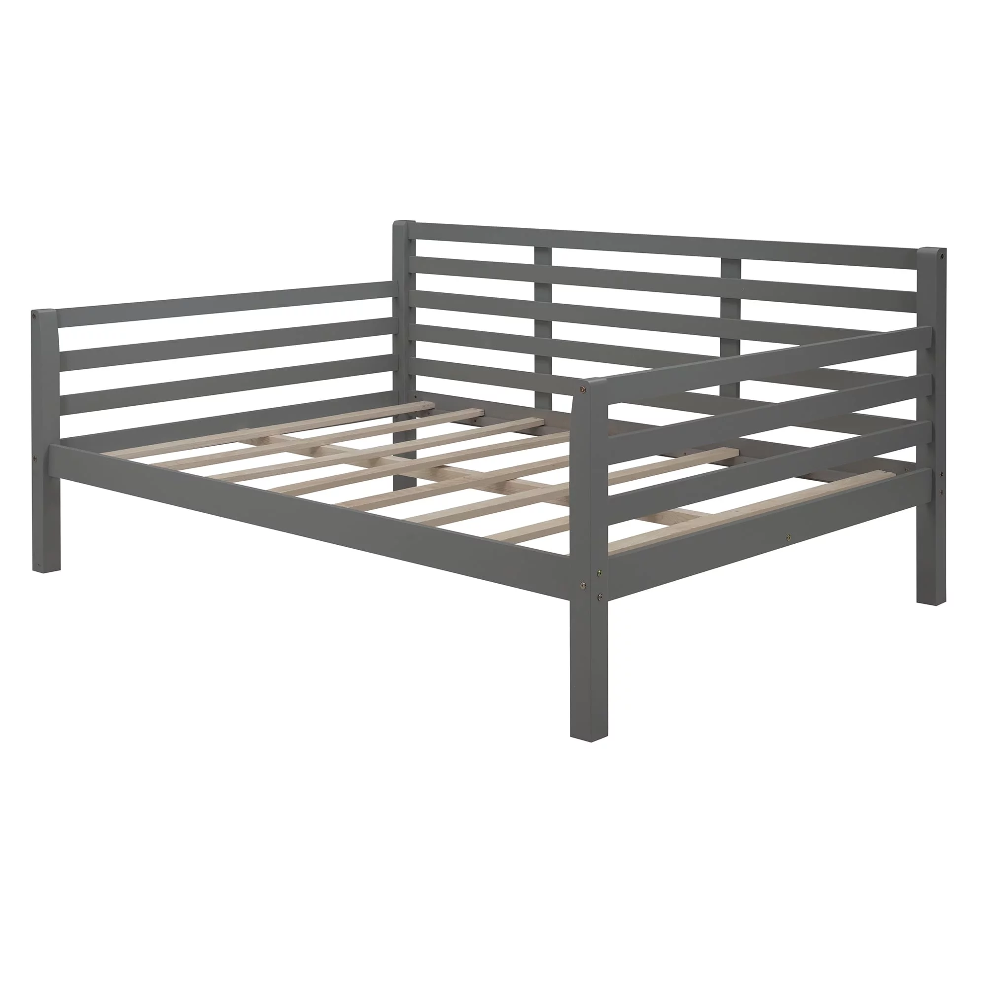 Pine Wood Full Size Daybed with Clean Lines, Solid Construction and Sturdy Frame Gray