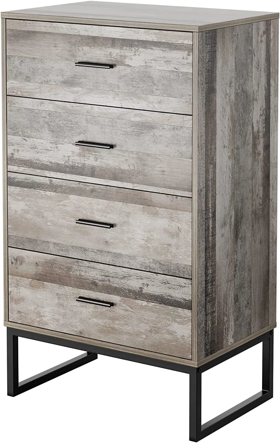 Dresser with 4 Drawers, Wide Chest of Drawers with Sturdy Metal Frame, Nightstand Wood Storage Organizer Unit for Bedroom, Home Office, 23.6L x 15.4W x 40.2H in