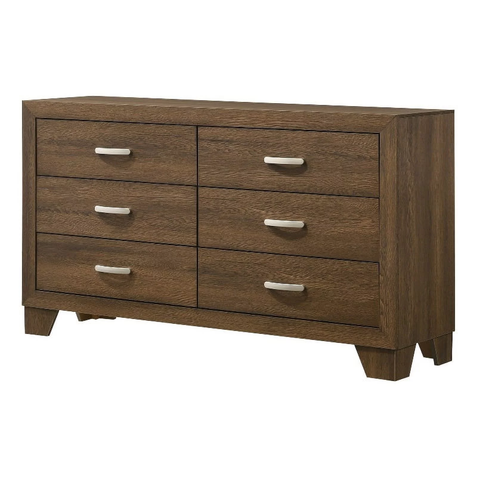Saltoro Sherpi Transitional Style Wooden Dresser with 2 Drawers and Metal Handles, Brown