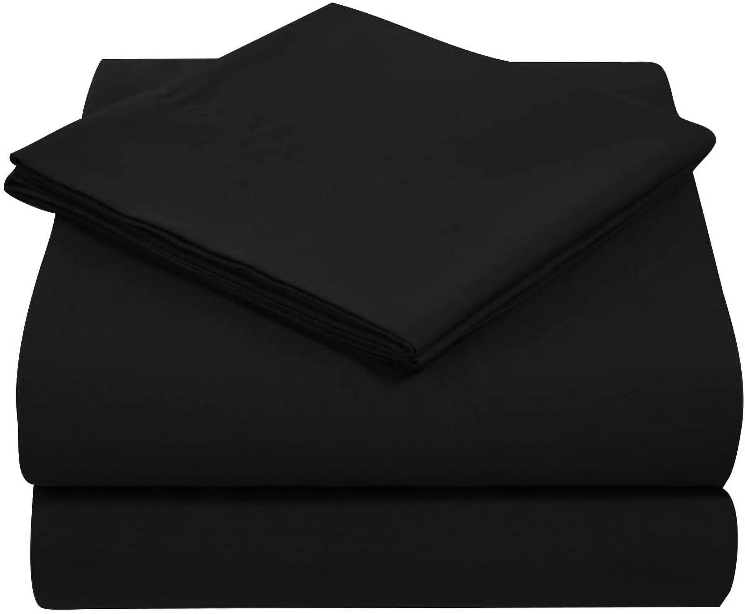True Luxury Pure Heavy Rich Pima Cotton 4-Piece Bed Sheets Set Emperor Size Fits mattresses Upto 16-20” deep Pocket – Sateen Weave (Solid, Black)