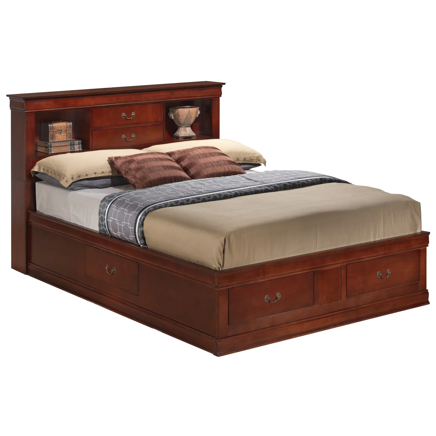 Maykoosh African Adventure G3100B-QSB Queen Storage Bed , Cherry