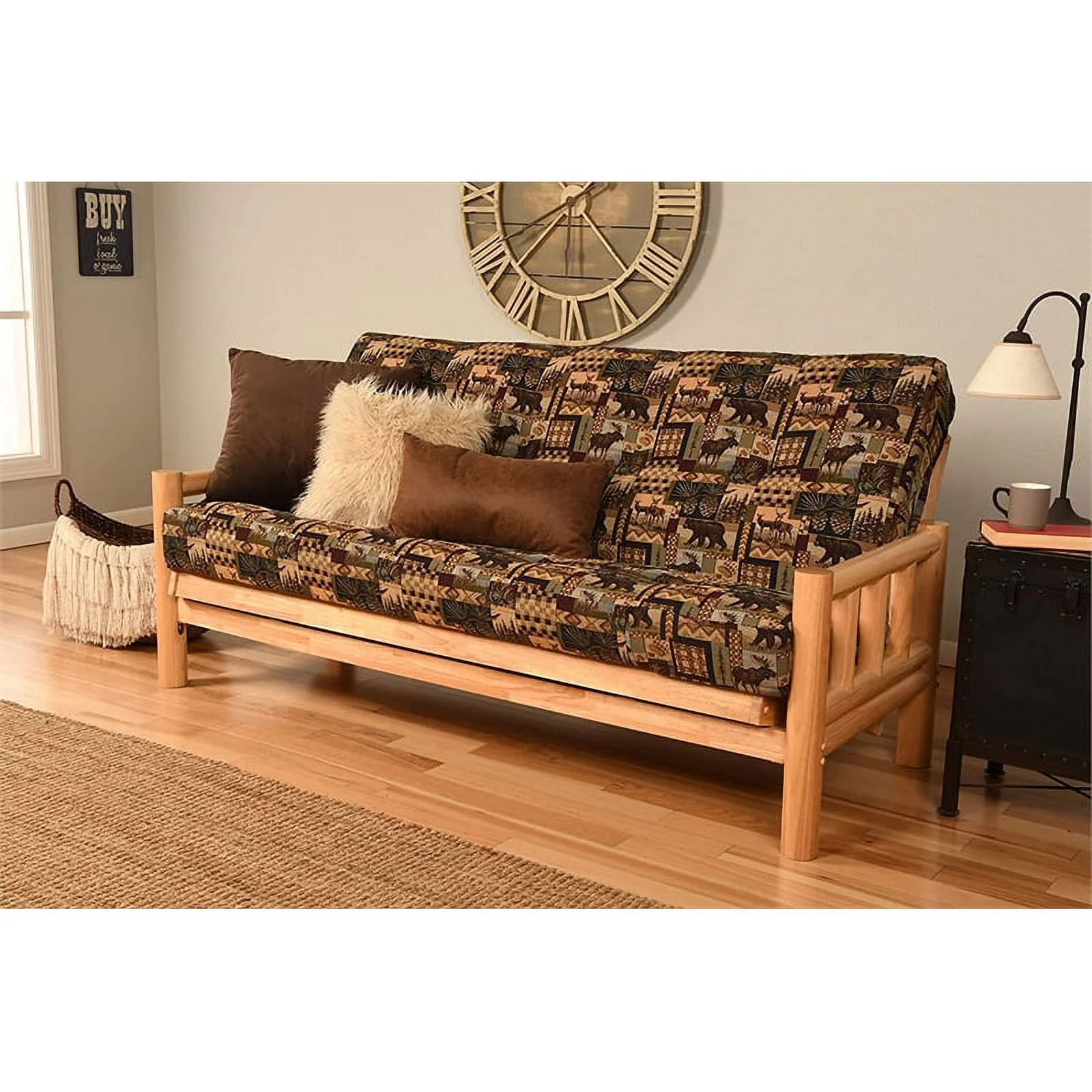 Kodiak Furniture Full-size  Futon Mattress in Brown Peter's Cabin Print