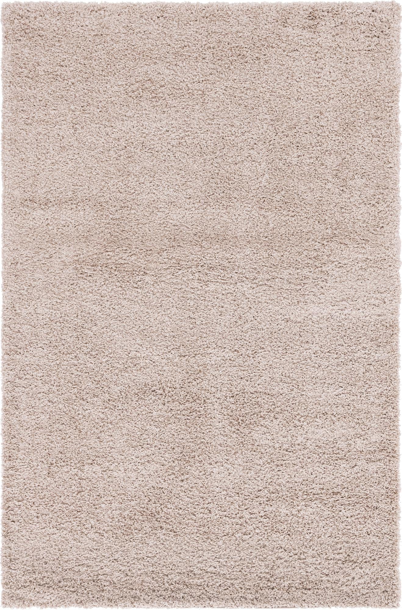 Rugs.com Solid Shag Collection Rug – 6' x 9' Taupe Shag Rug Perfect For Bedrooms, Dining Rooms, Living Rooms