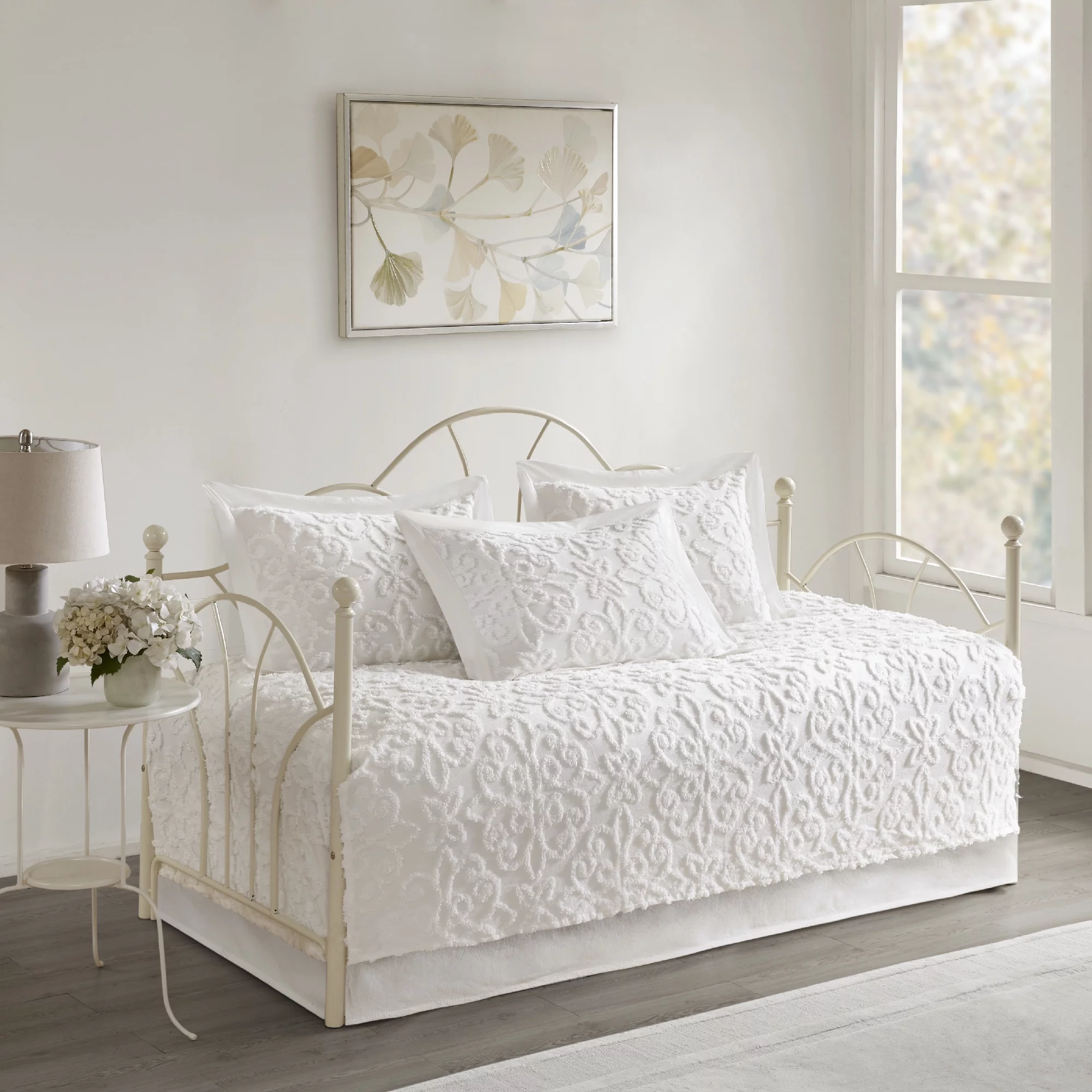 Sabrina 5 Piece Tufted Cotton Chenille Daybed Set