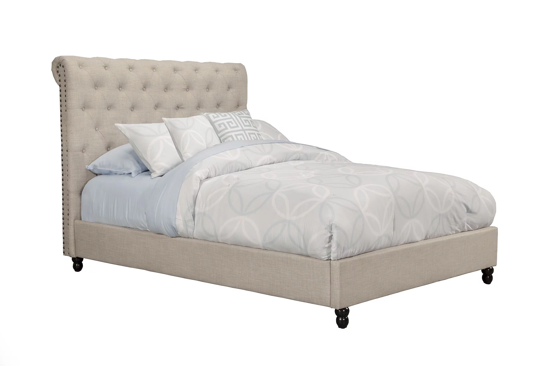 Alpine Furniture Chloe Upholstered Platform Bed, Multiple Sizes
