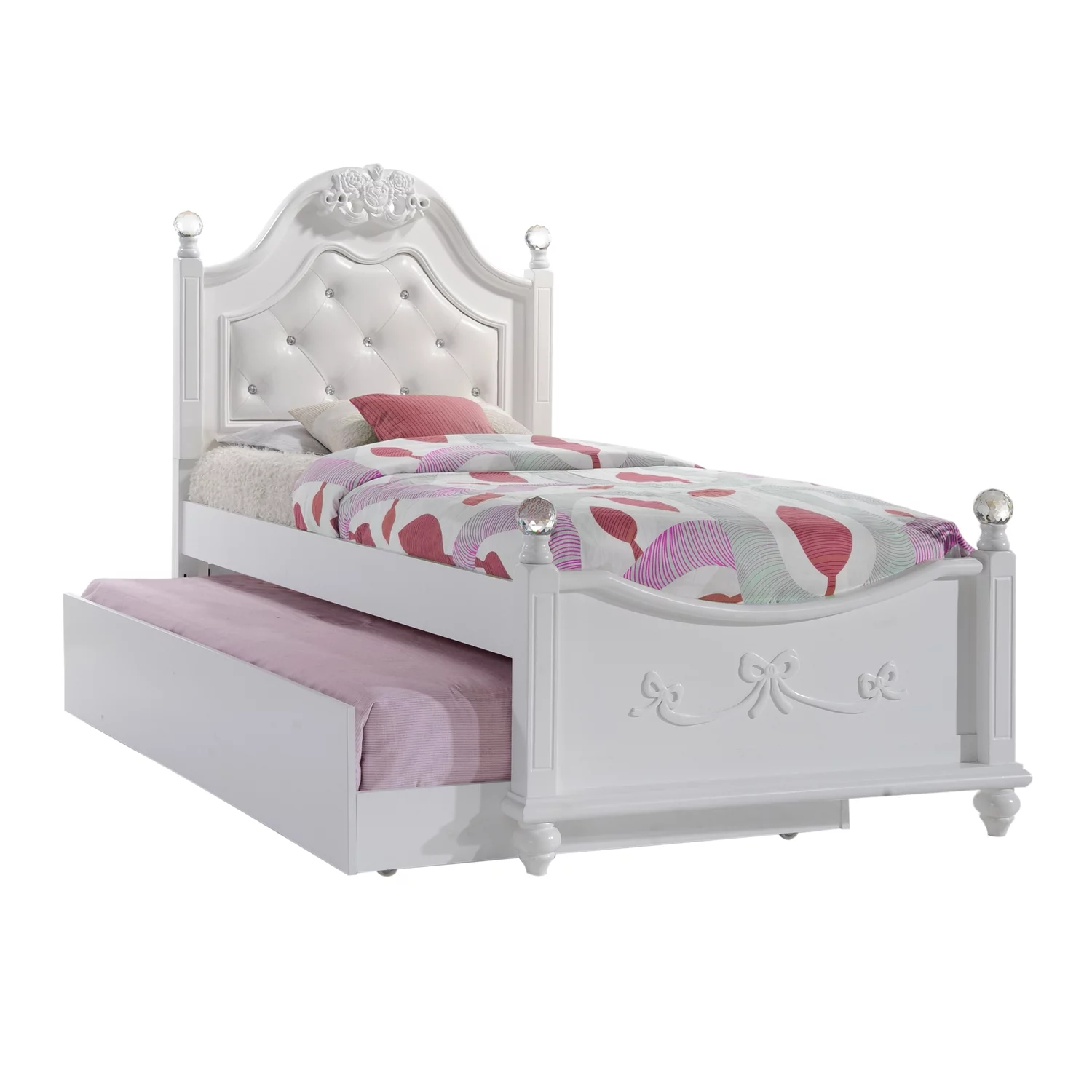 Picket House Furnishings Annie Twin Bed with Storage Trundle in White
