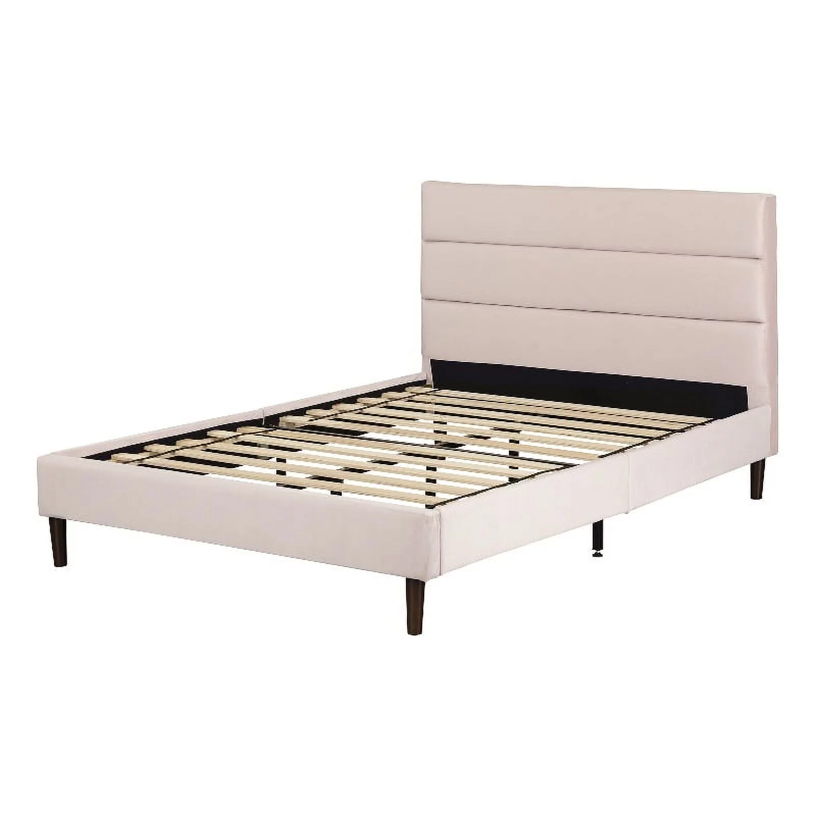 Pemberly Row Modern Upholstered Complete Platform Bed Full Pink
