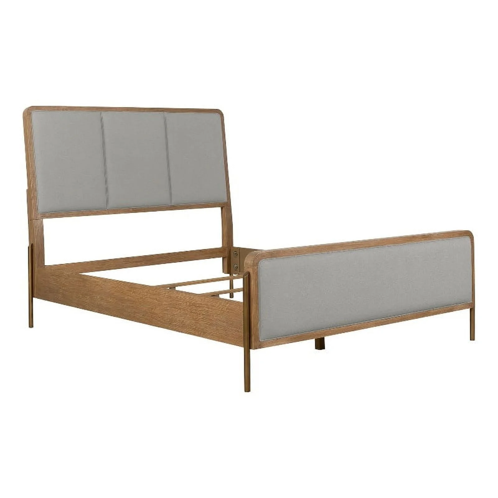 Coaster Arini Upholstered Fabric Queen Panel Bed in Sand Wash and Gray