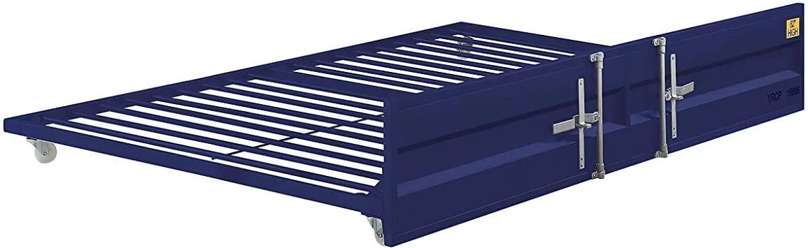 Contemporary Blue Twin Bunk Bed + Trundle by Acme Cargo 37900-2pcs