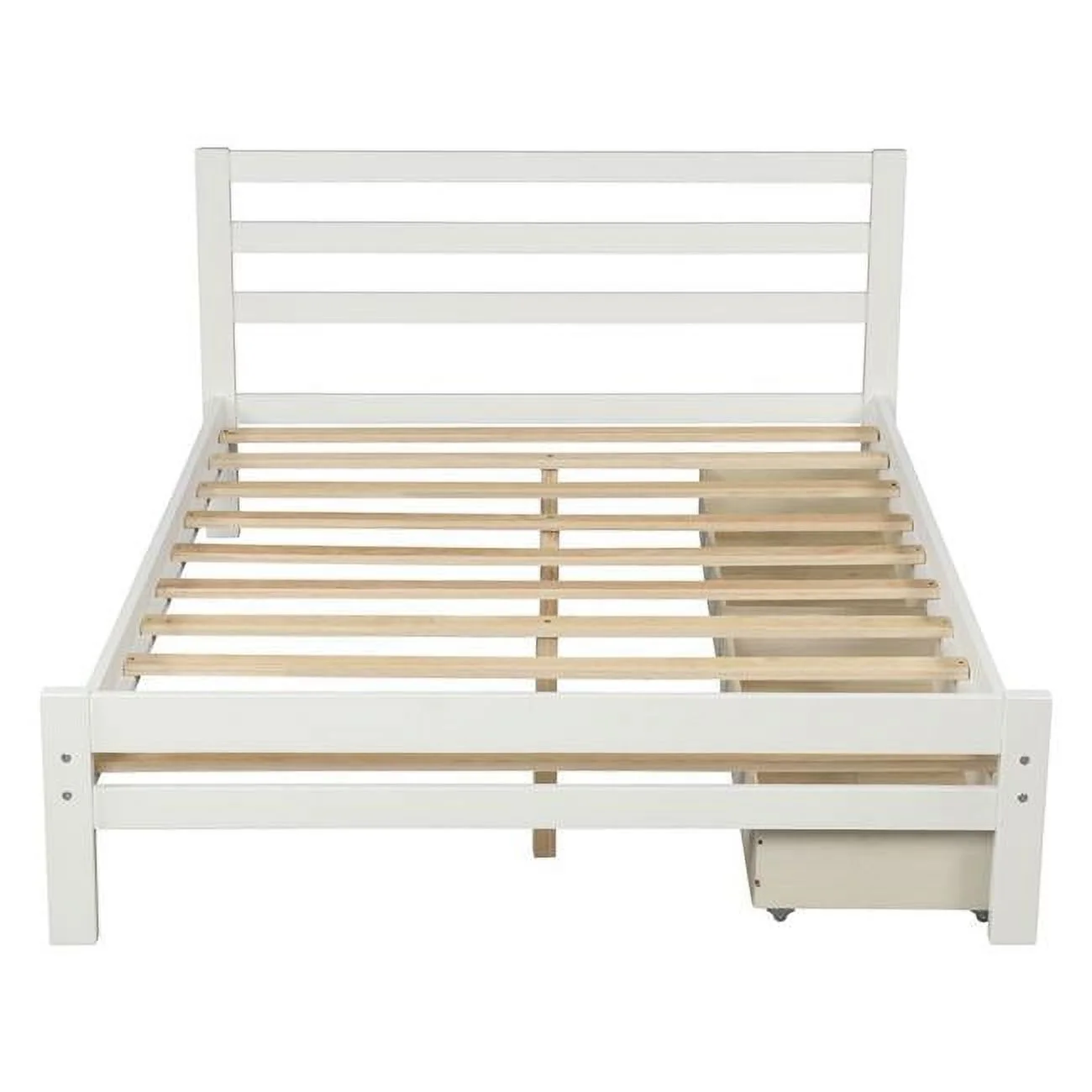 HomeRoots 33 x 55 x 76 in. Full & Double Size White Bed